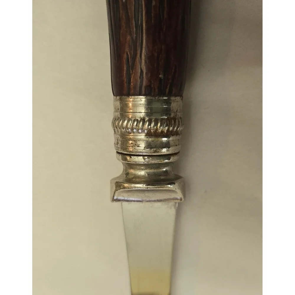 Vtg Washington Forge 2 Prong Carving Fork With Faux Antler Handle Stainless 10